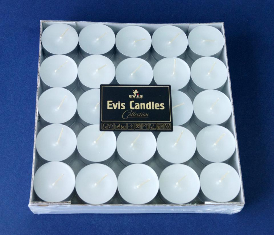 Чайные свечи парафиновые малые D-37мм, 50 шт в упаковке. Упаковка термопак с подложк