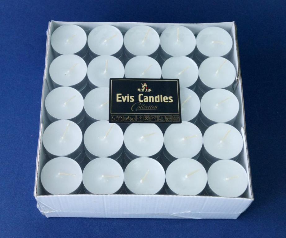 Чайные свечи парафиновые малые D-37мм, 100 штук в упаковке. Упаковка термопак с подл