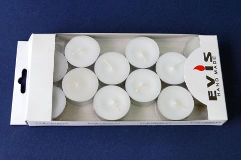 Чайные свечи парафиновые малые D-37мм, 12шт в упак. ваниль