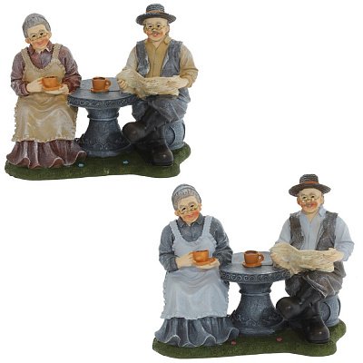 Фигурка декоративная "Бабушка с дедушкой", L20 W11 H17 см, 2в.