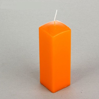 Свеча квадрат Н-200, 46*46мм параф. оранжевая