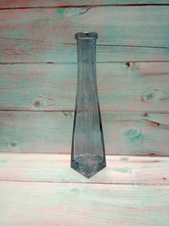 Мадрид-черника прозрачный "Стрелки" ваза пирамидка малая прозрачная