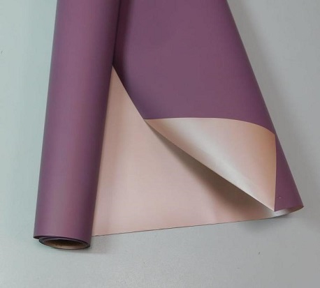 Упак. материал Матовая пленка двухцв. Ля Розе  58см*5м фиолетовый/бежевый