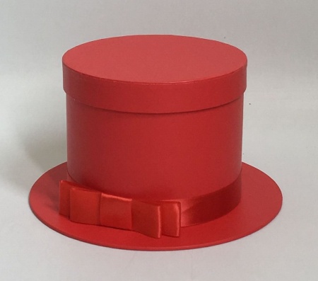 Коробка "Шляпный цилиндр", 22(15,5)*13см. 1шт красный (W7950)