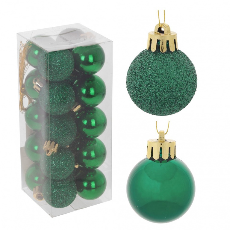 Украшение новогоднее Шар "Карамель зеленая", набор из 20-ти шт, D 3 см, L6 W6 H14,5 см