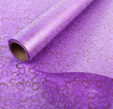 Упак. материал Ламинированный фетр "Пузыри" 60см*5м фиолетовый