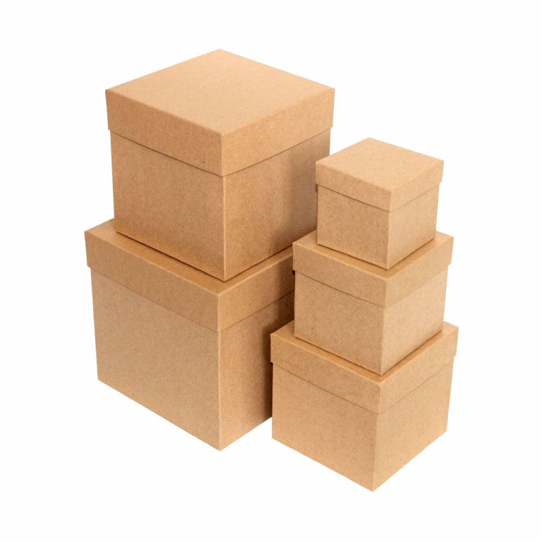 Набор коробок №2 5в1, 21*21*21-12,5*12,5*12,5 песок