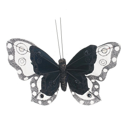 Изделие декоративное "Бабочка", 3в, L9 W14 H3 см черная