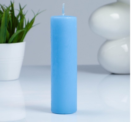 Цилиндр 50 Н-200мм свеча парафин неб.голубой