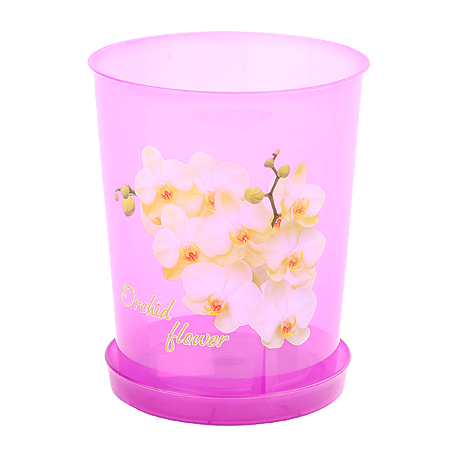 Горшок с подд.для орхидей 1,8,л.проз-фиолет. h-15 d-14