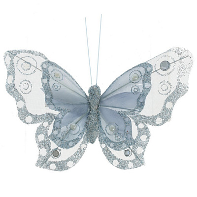 Изделие декоративное "Бабочка", L9,5 W14 H3 см, 2в.серебро