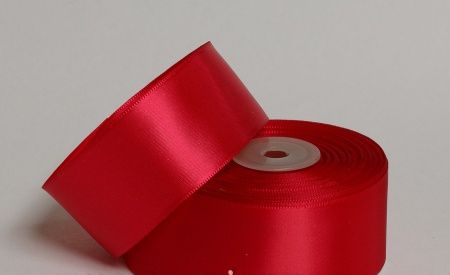 Лента атласная "Элит", на катушке (картон), односторонняя, 38 мм х 25 ярд, рубиновый