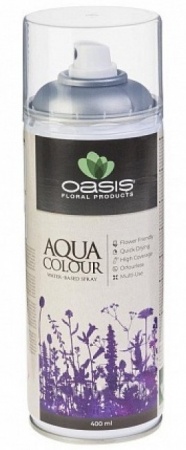 Спрей Краска Oasis Aqua Color на водной основе, 400мл. с металл. блеском, серебро, арт.30-06021