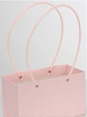 Пакет подарочный "Мастхэв тисненый" прямоугольный, 22х10х13 см, 10 шт./упак., светло-розовый
