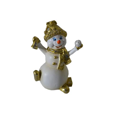Снеговичок маленький с колокольчиком и снежком Н-12см