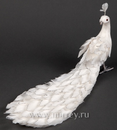 Декоративная фигура Павлин, 58x20x26 см, белый