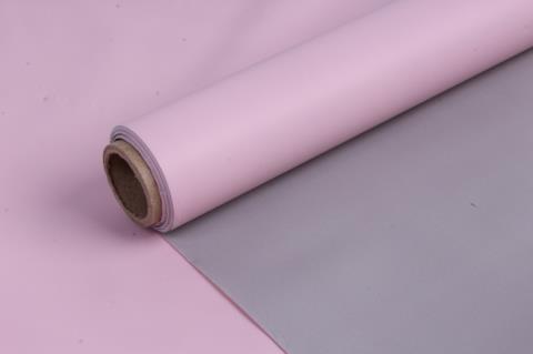 Упак. материал Матовая пленка двухцв. 60см*10м серый/розовый