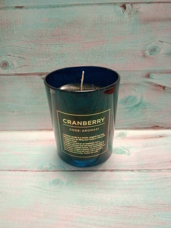 CRANBERRY Свеча ароматизированная в стакане (марсала), AROMA21