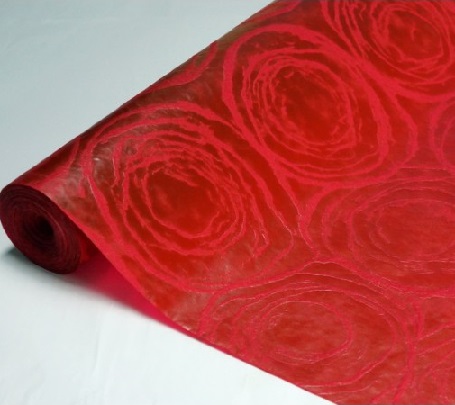 Фетр 3D ламинированный "Розы" 50см*10м бордовый