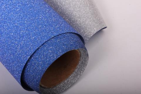 Упаковочная подарочная пленка 50см х 5м синий на метал. основе 