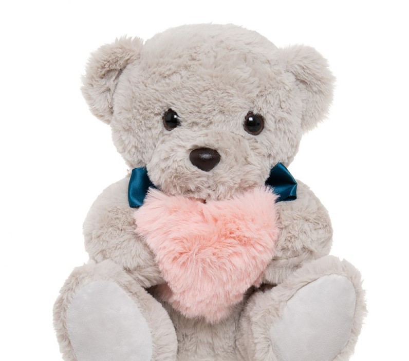 Мягкая игрушка Медведь с сердечком HY202406801GR Серый