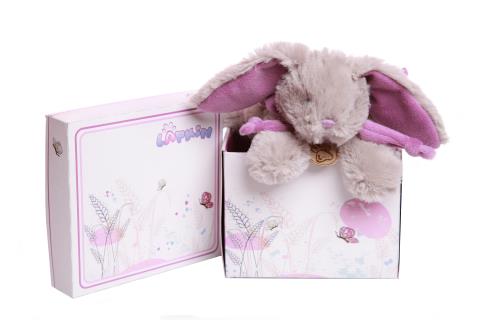Игрушка мягкая Кролик 15см серый/фиолетовый Lapkin