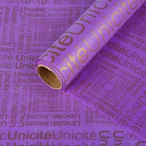Упак. материал Ламинированный фетр "Заголовки" 60см*5м фиолетовый