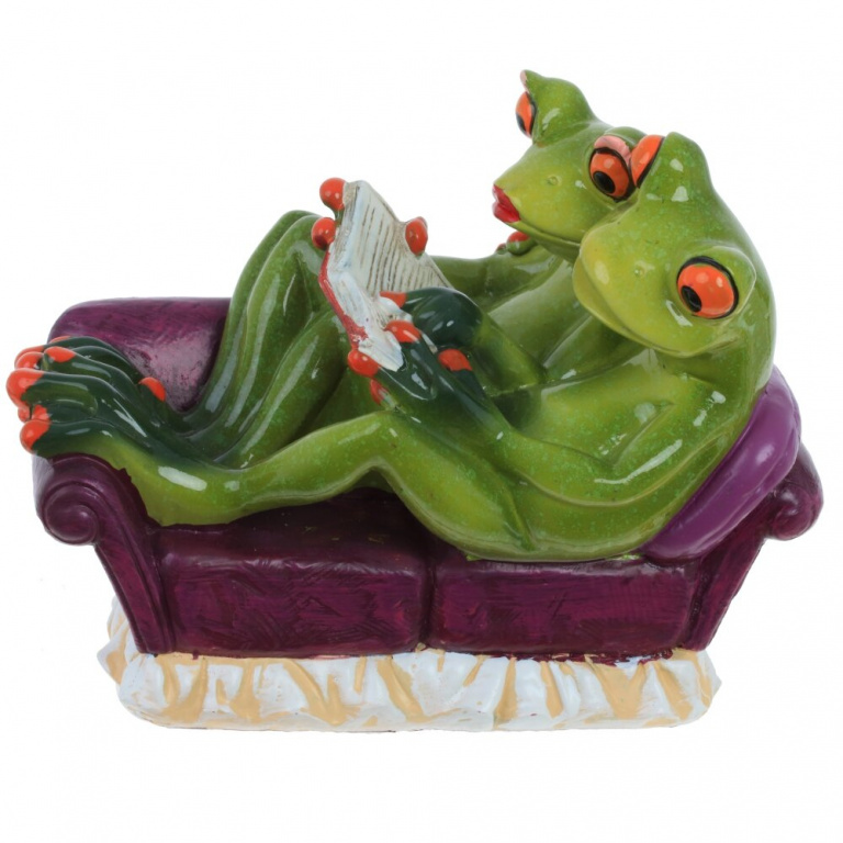 Фигурка декоративная "Лягушки на диване", L15 W8 H10 см