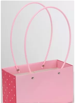 Пакет подарочный "Мастхэв. Горошек" прямоугольный, 22х10х13 см, 10 шт./упак., розовый
