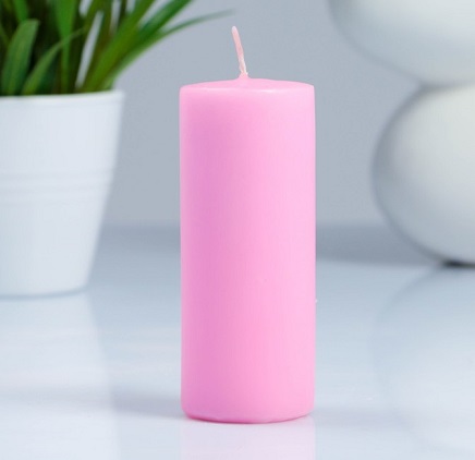 Цилиндр 70 Н-150мм свеча парафин св.розовая
