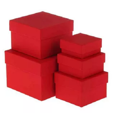 Набор коробок №2 5в1, 21*21*21-12,5*12,5*12,5 красный