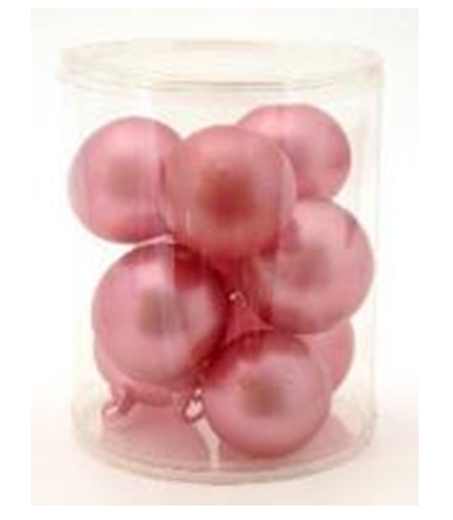 Набор шариков 50мм-9шт в тубусе розовый металлик