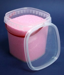 Свеча насыпная розовая в гранулах в ведёрке с 12-фитилями, 360гр.