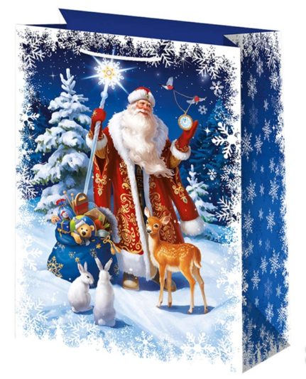 Пакет бум Дед Мороз в лесу 41х56см 1509-1184