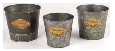Набор декоративных кашпо 17XH14,5CM B13; 15XH13,5CM B12; 13,5XH12,5CM B10, 3 шт., металл