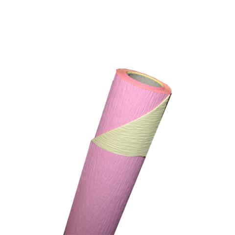 Упак. материал рельефная бумага,двухсторонняя 50см*5м розовый/кремовый