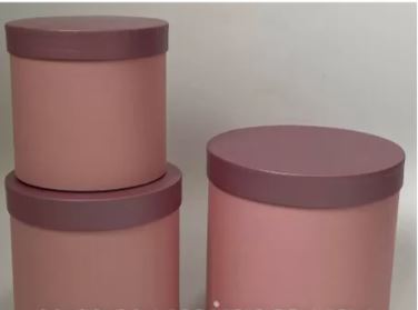 Набор коробок с крышкой, 19,5х19 см, 17,5х17 см, 15,5х15 см, 3 шт., розовый/сиреневый