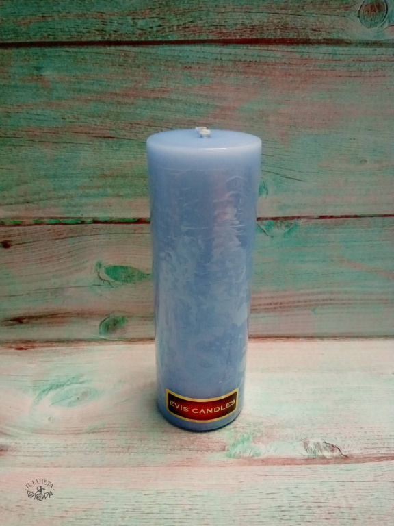 Цилиндр 40 Н-120мм,свеча парафин , небесно-голубой
