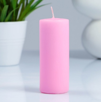 Цилиндр 50 Н-200мм свеча парафин св.розовая