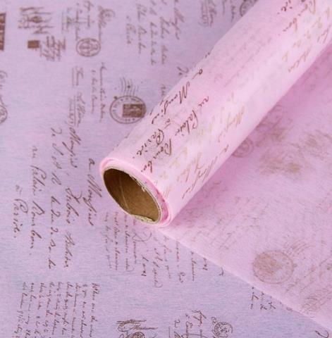 Упак. материал Ламинированный фетр "Письмо" 60см*5м розовый