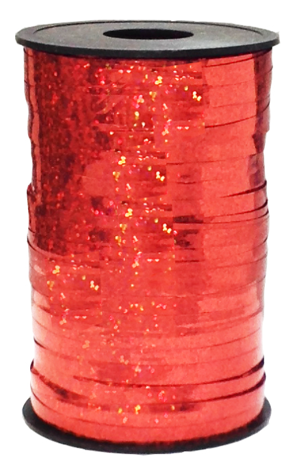 Лента полипропиленовая (0,5 см*250 м) Красный, Голография, 1 шт.
