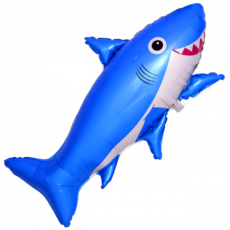 Шар (39''/99 см) Фигура, Счастливая акула, Синий