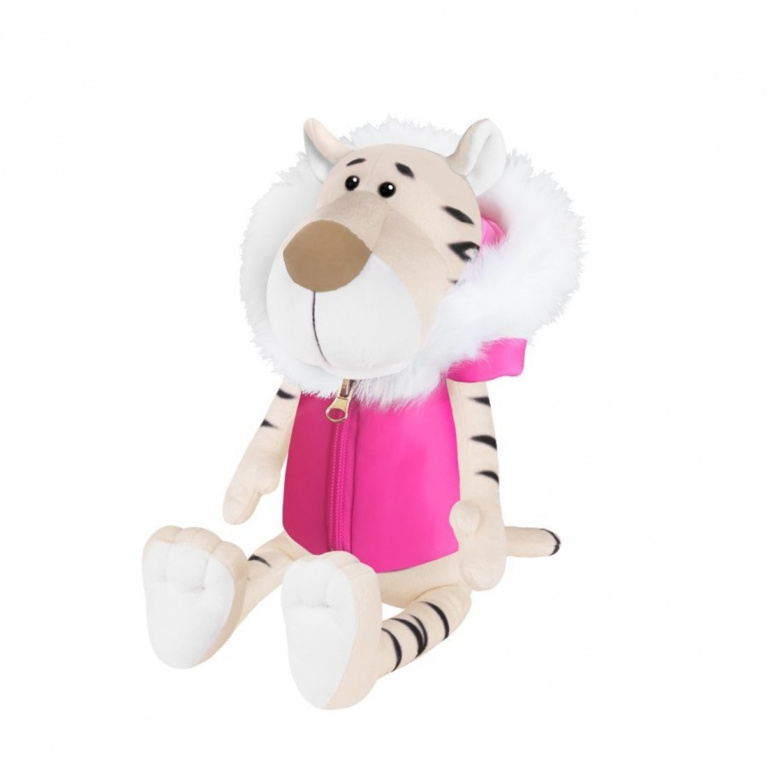 Мягкая Игрушка Maxitoys Luxury, Белая Тигрица в Розовой Жилетке, 24 см