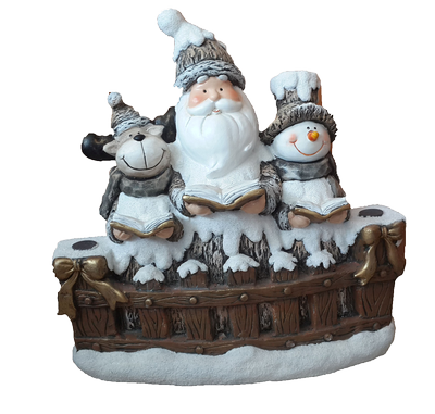 Сувенир Дед мороз с снеговиком и оленем, Н44см