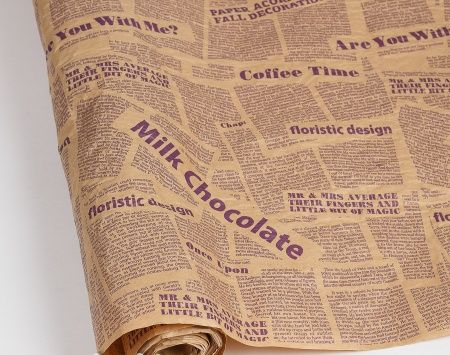 Флористическая крафт бумага жатая "Milk Chocolate". 70см*5м бурый/коричневый