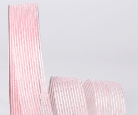 Лента декоративная "Нежность", полиэстер. 25мм*18ярд., розовый