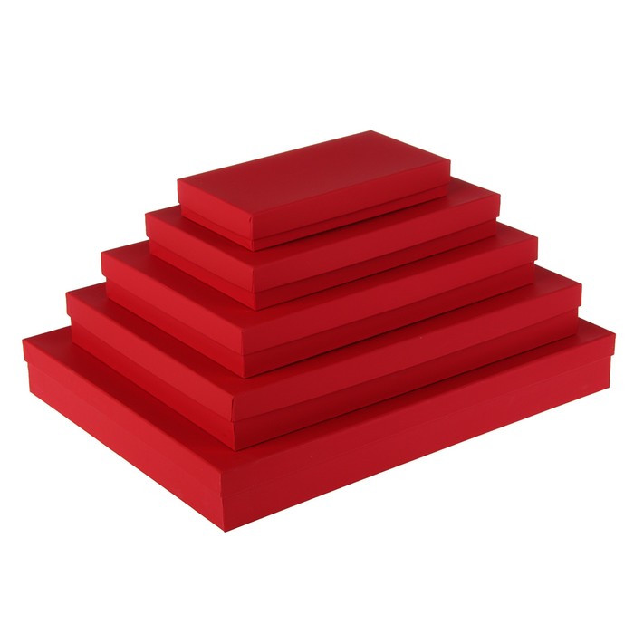 Набор коробок №135 5в1, размер 40*30*5-20*10*3см Красный КТ