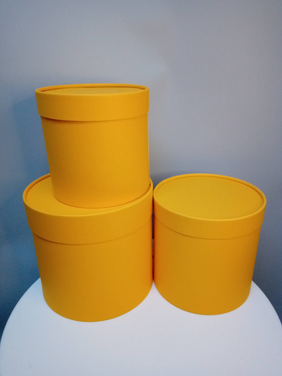 Шляпные коробка с крышкой №2 (18*18см), оранжевый