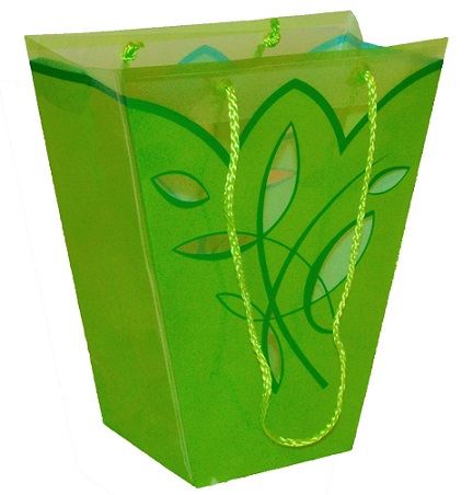 Пакет пластиковый подарочный для горшечных цветов-Ирис