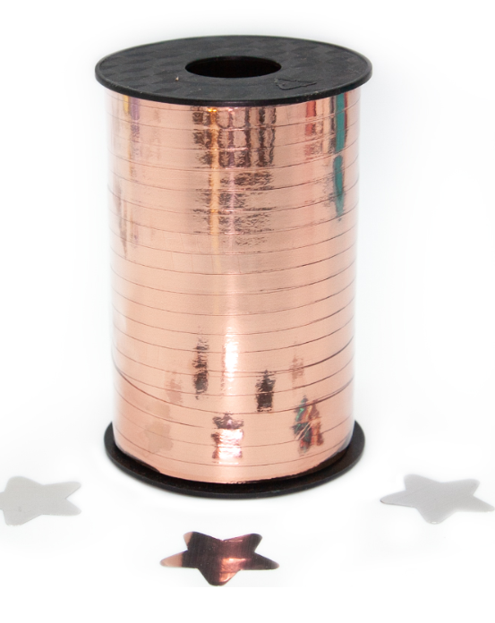 Лента полипропиленовая (0,5 см*250 м) Розовое Золото, Металлик, 1 шт.